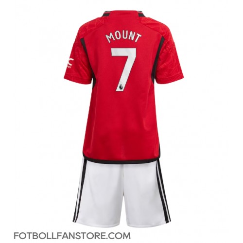 Manchester United Mason Mount #7 Barnkläder Hemma matchtröja till baby 2023-24 Kortärmad (+ Korta byxor) Billigt